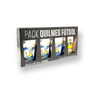 Quilmes Set 4 Vasos + 4 Latas *473ml Boca 